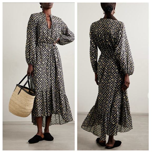 B45 Doen Ivana Midi Dress XS Prairie Boho Cottagecore Romantic Feminine Chic - Picture 2 of 12